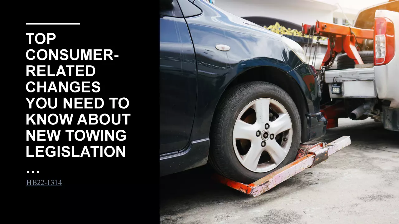 New Towing Legislation HB22-1314 image with link. 