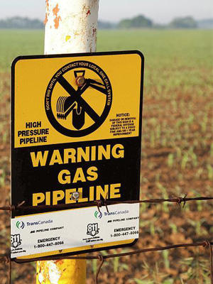 Underground Pipeline Marker yellow and black sign